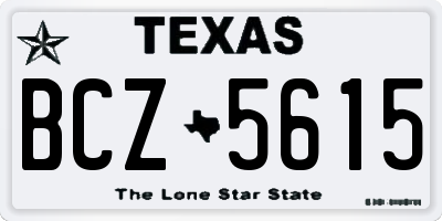 TX license plate BCZ5615