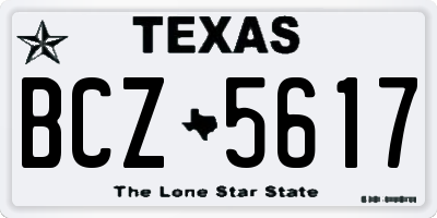 TX license plate BCZ5617