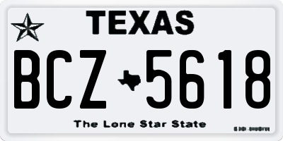 TX license plate BCZ5618