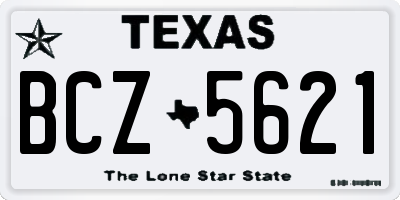 TX license plate BCZ5621