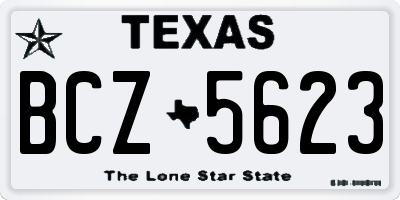 TX license plate BCZ5623