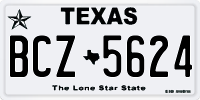 TX license plate BCZ5624