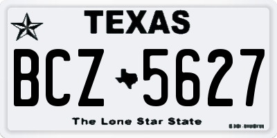 TX license plate BCZ5627
