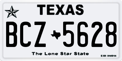 TX license plate BCZ5628