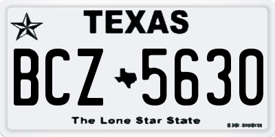 TX license plate BCZ5630