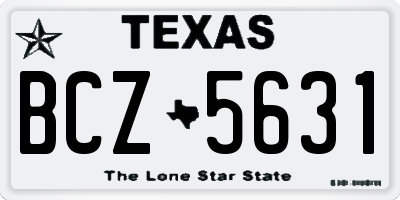 TX license plate BCZ5631