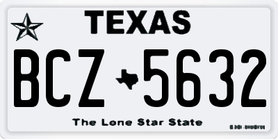 TX license plate BCZ5632