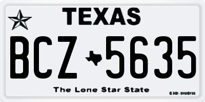 TX license plate BCZ5635