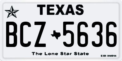 TX license plate BCZ5636