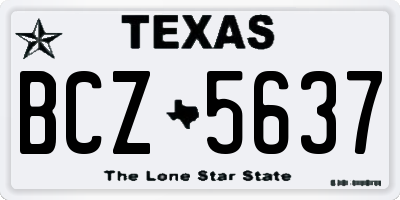 TX license plate BCZ5637