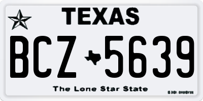 TX license plate BCZ5639