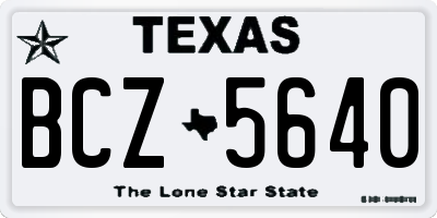 TX license plate BCZ5640
