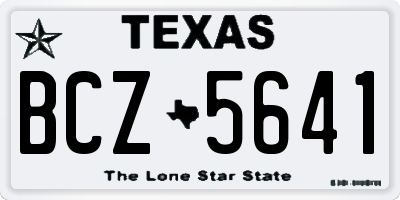 TX license plate BCZ5641