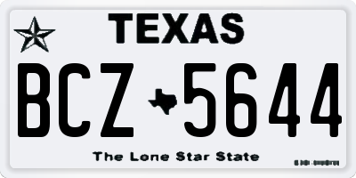 TX license plate BCZ5644