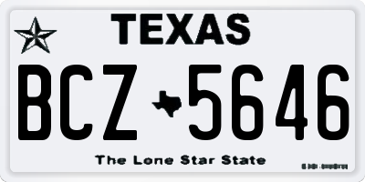TX license plate BCZ5646