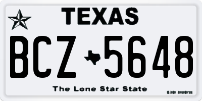 TX license plate BCZ5648