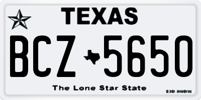 TX license plate BCZ5650