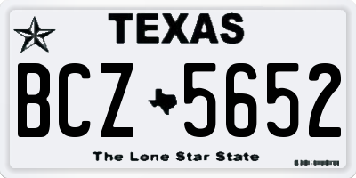 TX license plate BCZ5652