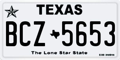 TX license plate BCZ5653