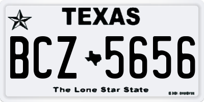 TX license plate BCZ5656