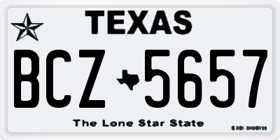 TX license plate BCZ5657