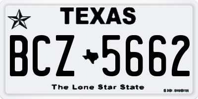 TX license plate BCZ5662