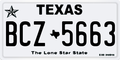 TX license plate BCZ5663