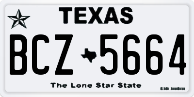 TX license plate BCZ5664