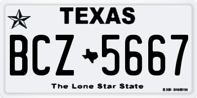 TX license plate BCZ5667