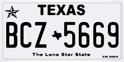 TX license plate BCZ5669