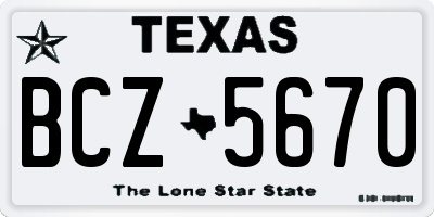 TX license plate BCZ5670