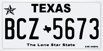 TX license plate BCZ5673