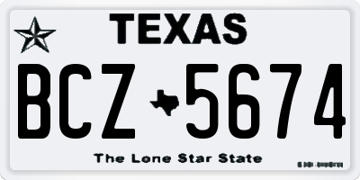 TX license plate BCZ5674