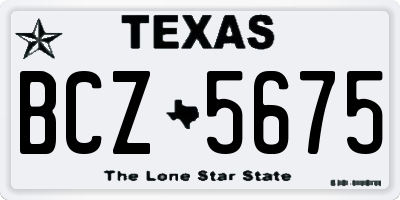 TX license plate BCZ5675