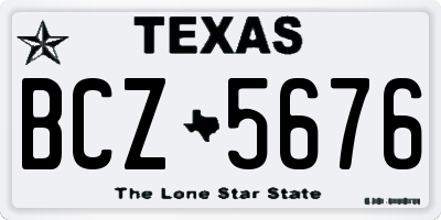 TX license plate BCZ5676