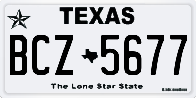 TX license plate BCZ5677