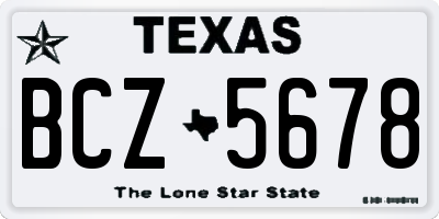 TX license plate BCZ5678