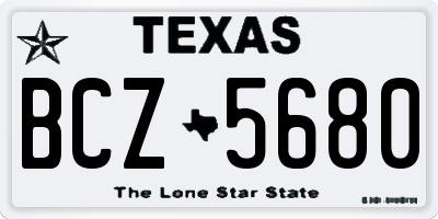TX license plate BCZ5680