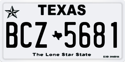 TX license plate BCZ5681