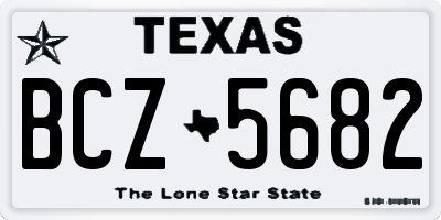 TX license plate BCZ5682