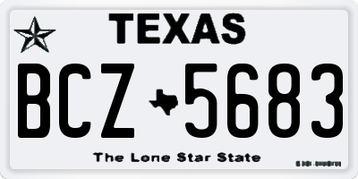 TX license plate BCZ5683