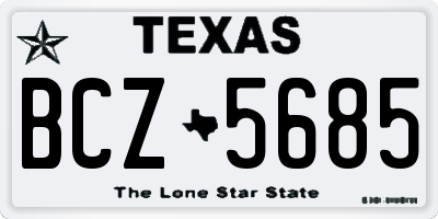 TX license plate BCZ5685