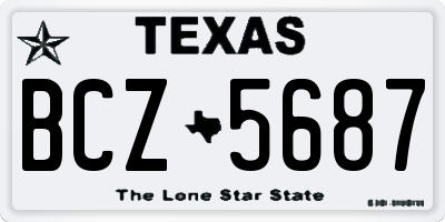 TX license plate BCZ5687