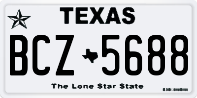 TX license plate BCZ5688