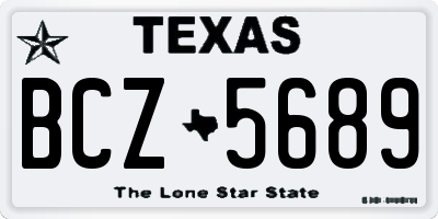 TX license plate BCZ5689