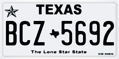 TX license plate BCZ5692