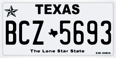 TX license plate BCZ5693