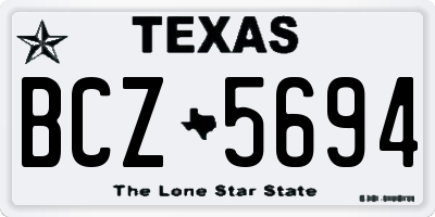 TX license plate BCZ5694