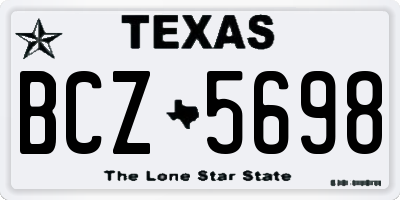 TX license plate BCZ5698