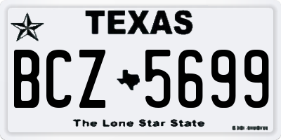 TX license plate BCZ5699